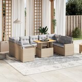 vidaXL 10-dijelni set vrtnih sofa s jastucima bež od poliratana | shoptok.hr