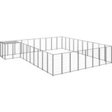 vidaXL pasji boks črn 25,41 m² jeklo | Shoptok.si