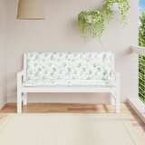 vidaXL Blazina za vrtno klop 2 kosa vzorec listov 150x50x7 cm blago Cene