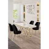 Hanah home Set Trpezarijski sto i 4 stolice, crno-bijela | Eponuda.ba