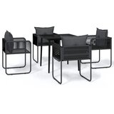  5-dijelni vrtni blagovaonski set crni Crna Dužina stola 80 cm | Shoptok.si
