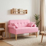 vidaXL Ljubavni kauč s gumbima Ružičasta 120 x 65 x 79 cm Tkanina | shoptok.hr