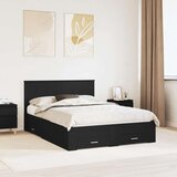  Konstrukcija postelje Črna 135 x 190 cm Konstruiran les, (5000103566) | Shoptok.si