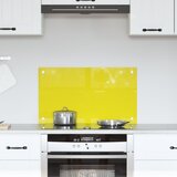 vidaXL Kuhinjska zaščita Rumena Kaljeno steklo 70 x 40 x 0.6 cm Trajna | Shoptok.si