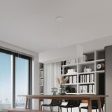 Nice Lamps Bela viseča svetilka s steklenim senčnikom/s tekstilnim senčnikom Gryfin – | Shoptok.si