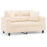  Dvosjed s jastucima bež 120 cm tkanina od mikrovlakana | shoptok.hr