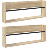  Polica za časopise s policom 2 pcs Sonoma hrast 80 x 12 x 30 cm | shoptok.hr