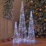  Božićno drvce 3 pcs Hladna bijela 20 x 20 x 80 cm Akril | Eponuda.com