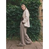 Reserved Prugaste hlače širokih nogavica - bež | shoptok.hr