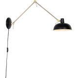 QAZQA Retro stenska svetilka črna z bronzo - Milou | Shoptok.si