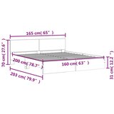 Okvir kreveta s uzglavljem boja sivog hrasta sonome 160x200 cm | Eponuda.com