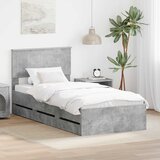  Krevetna konstrukcija s ladicama Betonski sivi 90 x 190 cm | shoptok.hr