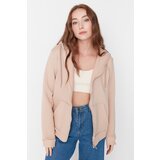 Trendyol Mink Hooded Zipper Boyfriend Knitted Thick Sweatshirt | shoptok.hr