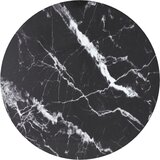 Stolna ploča crna Ø 30 x 0,8 cm staklena s mramornim uzorkom | shoptok.hr