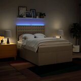  Krevet s oprugama i madracem krem 140x200 cm od tkanine | shoptok.hr