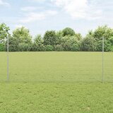 vidaXL Zavarena žičana ograda s 44 U stubova Srebrna 1.2x50 m Čelik | shoptok.hr