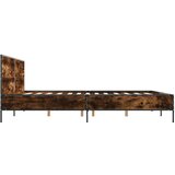 vidaXL Okvir za krevet boja hrasta 200x200cm konstruirano drvo i metal | shoptok.hr