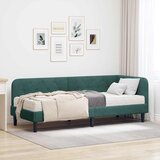 vidaXL Kotna postelja z vzmetnico Temno zelena 80 x 200 cm Žamet | Shoptok.si
