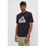 Adidas Pamučna majica Essentials za muškarce, boja: crna, s tiskom, IW2702 | shoptok.hr