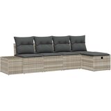  Sjedeća garnitura za vrt 5 kom. Svijetlo siva poliratan Svjetlosiva 239 x 117 x 85 cm | shoptok.hr