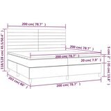 S oprugama i madracem tamnoplavi 200x200 cm baršunasti | shoptok.hr