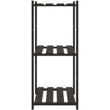  Stalak za pohranu s 3 razine crni 60x38x90 cm masivna borovina | shoptok.hr
