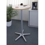 Maul Visoka miza, Ø 600 mm, višina 1100 mm, srebrno ogrodje, plošča v imitaciji bukve | Shoptok.si