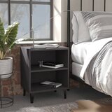 vidaXL Nočna omarica s kovinskimi nogami 2 kosa siva 40x30x50 cm | Shoptok.si