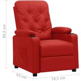  Fotelja na podizanje od umjetne kože crvena boja vina - boja crnog vina 1 | shoptok.hr