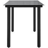  Vrtni blagovaonski stol crni 200x100x74 cm čelik i kaljeno staklo | Eponuda.ba