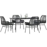 vidaXL 5-dijelni vrtni blagovaonski set s jastucima od crnog | shoptok.hr