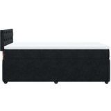 vidaXL Box spring postelja z vzmetnico črna 100x200 cm žamet | Shoptok.si