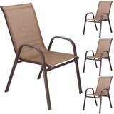 springos metalne vrtne stolice 73 x 55,5 x 93 cm (4 kom.) smeđa | shoptok.hr