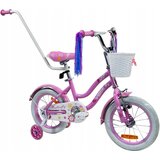  Dječji bicikl Vibbe leptir BMX bicikl 14 inča s vodilicom i bočnim kotačima YM-CB-88 - rozi | shoptok.hr