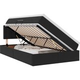  Krevet s prostorom za pohranu s LED-om Crna 120 x 190 cm Baršun | shoptok.hr