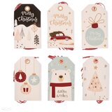  Novogodišnje etikete za dekoraciju 24 kom | Christmas pastels (etikete) | Eponuda.ba