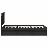  Krevetna konstrukcija Crna 90 x 190 cm Čvrsto borovo drvo | shoptok.hr