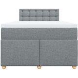 vidaXL Boxspring postelja z vzmetnico svetlo siva 120x190 cm blago | Shoptok.si