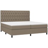  box spring s madracem LED smeđesivi 200x200 cm tkanina | shoptok.hr