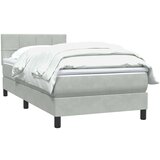 Box spring postelja z vzmetnico svetlo siva 80x220 cm žamet, (21791267) | Shoptok.si