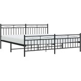  Metalni okvir kreveta uzglavlje i podnožje crni 193x203 cm | shoptok.hr