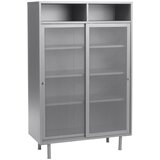 Unique Furniture Sivi metalni ormarić s kliznim vratima 90x140x40 cm Veep – | shoptok.hr