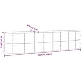 vidaXL Vrtna sadilica od čelika obloženog prahom 322x100x68 cm siva | shoptok.hr