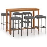 7-dijelni vrtni barski set s jastucima sivi | shoptok.hr