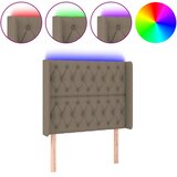 LED uzglavlje smeđesivo 93 x 16 x 118/128 cm od tkanine | Eponuda.com
