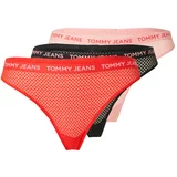 Tommy Jeans Tanga gaćice roza / crvena / crna