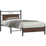 vidaXL Posteljni okvir brez vzmetnice rjavi hrast 107x203 cm inž. les | Shoptok.si