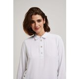 Marisse White Shirt With Decorative Buttons On The Neckline And Sleeves | shoptok.hr