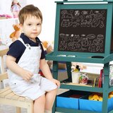  Dječje postolje, dječja tabla, dvostrana bijela tabla, dim. 59 x 50 x 117 cm - plava | shoptok.hr