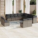 vidaXL 13-dijelni set vrtnih sofa od poliratana s jastucima sivi | shoptok.hr